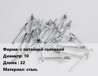 Заклепка с потайной головкой 10х22 сталь